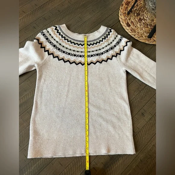 LOFT Fair Isle crew neck wool blend sweater Sz M LIKE NEW - Picture 6 of 8